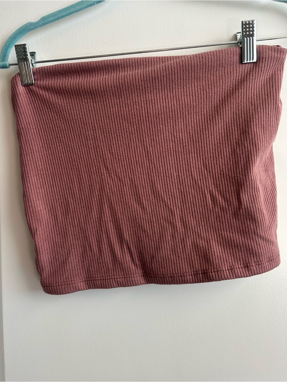 American Eagle Outfitters Ribbed Mauve-Pink Tube Crop Top